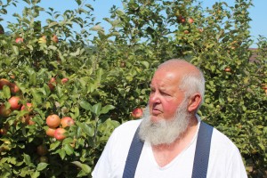 Wellwood Orchard owner Roy Mark stands by his Honeycrisp. (Bar Lois Weeks photo)